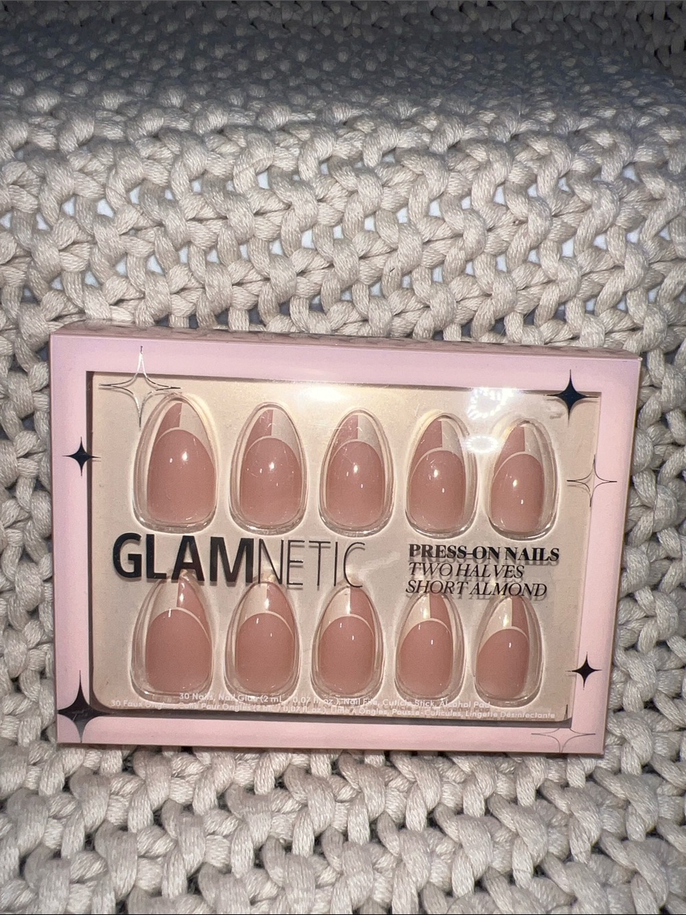 GLAMnetic Short Almond Press-On Nails in Nude Pink